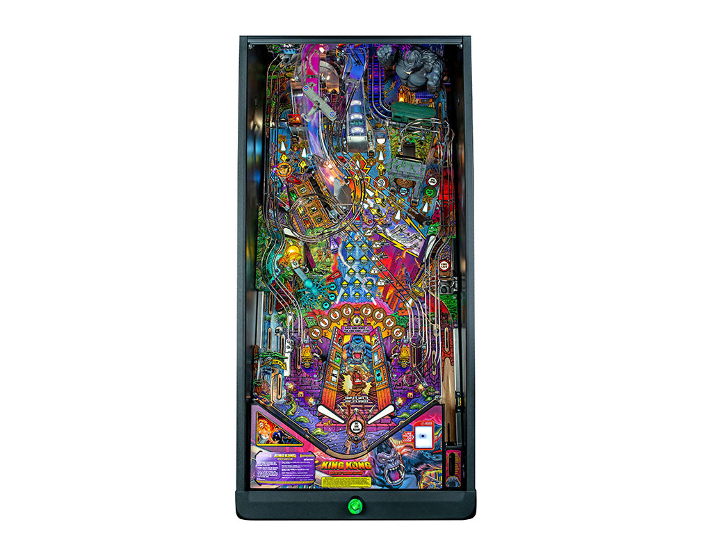 Colourful King Kong pinball machine on a white background