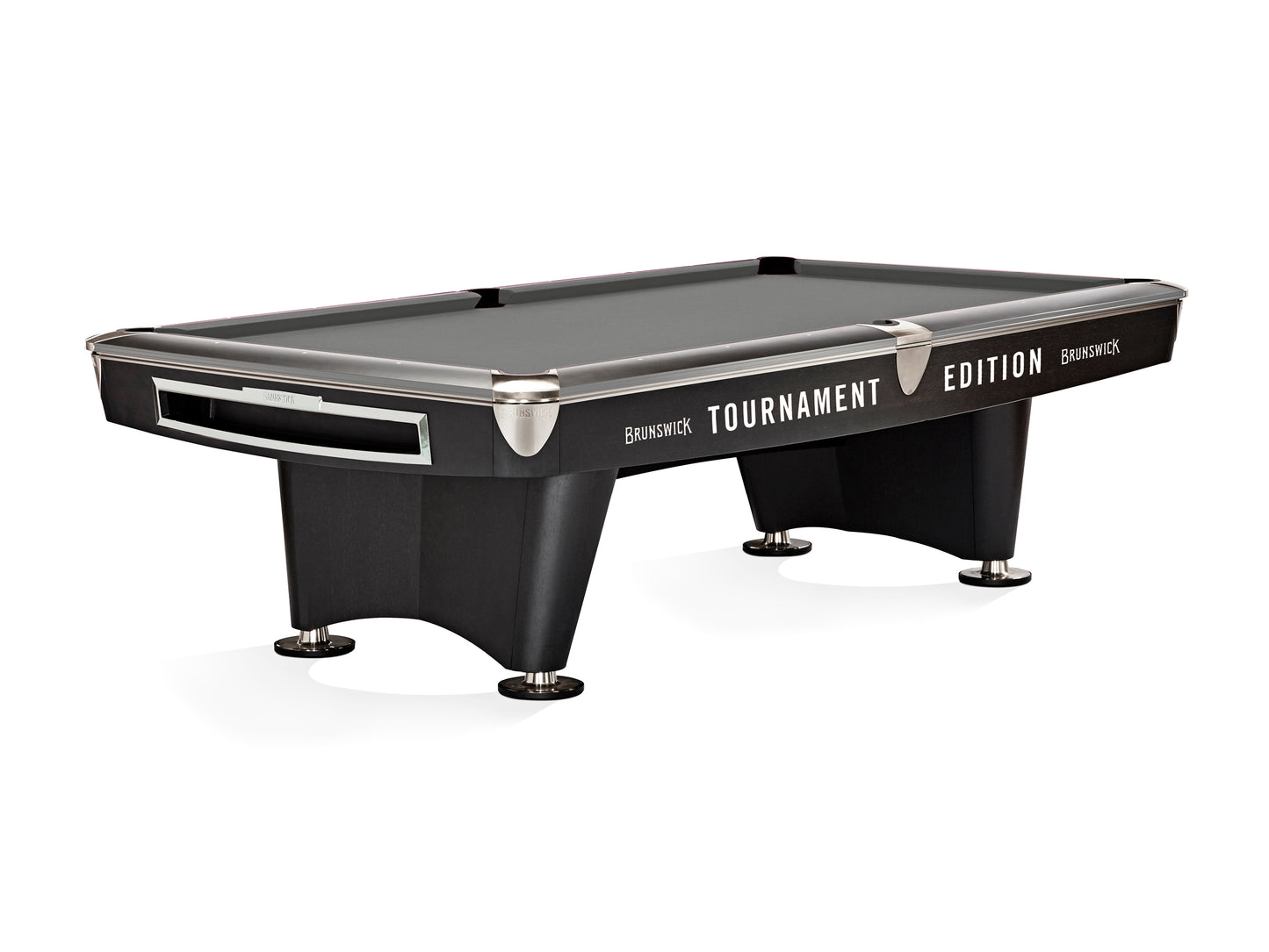 Brunswick Gold Crown VI Tournament Edition 9ft American Pool Table With Drop Pocket - Matte Black