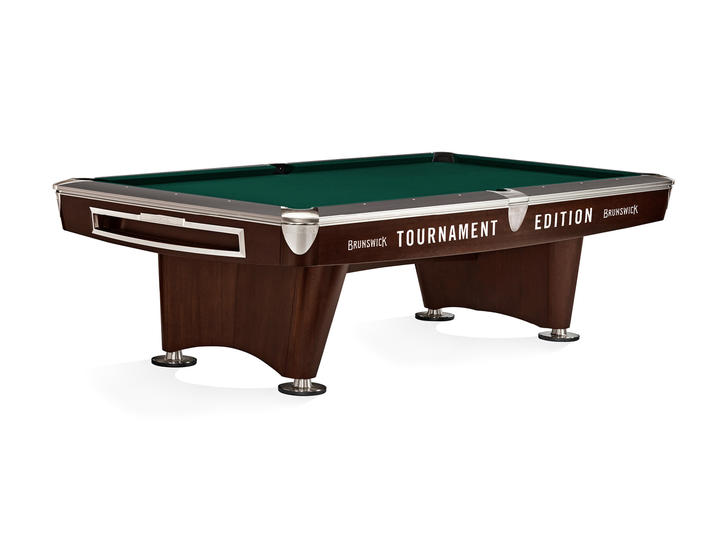 Brunswick Gold Crown VI Tournament Edition 9ft American Pool Table With Drop Pocket - Two Tone Walnut and Espresso