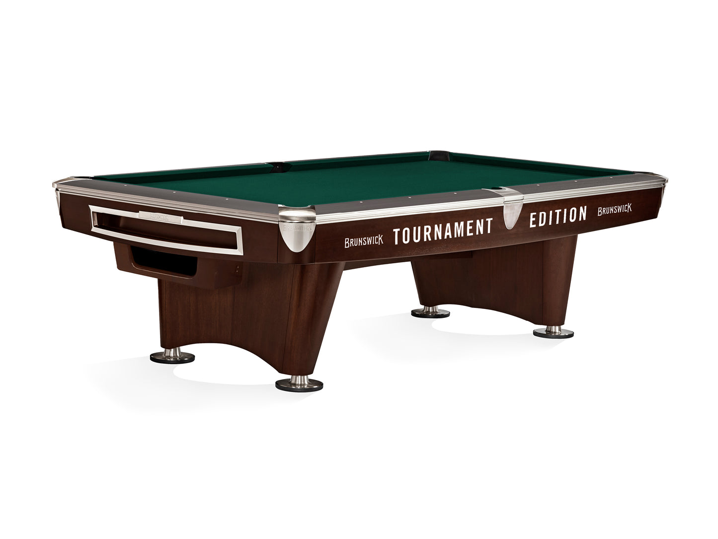 Brunswick Gold Crown VI Tournament Edition 9ft American Pool Table With Gully Return - Two Tone Walnut and Espresso