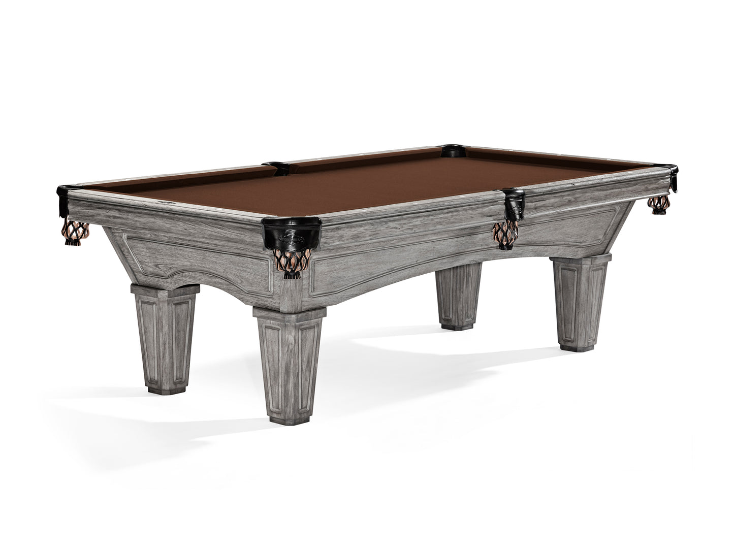 A rustic grey Brunswick Glenwood American Pool table
