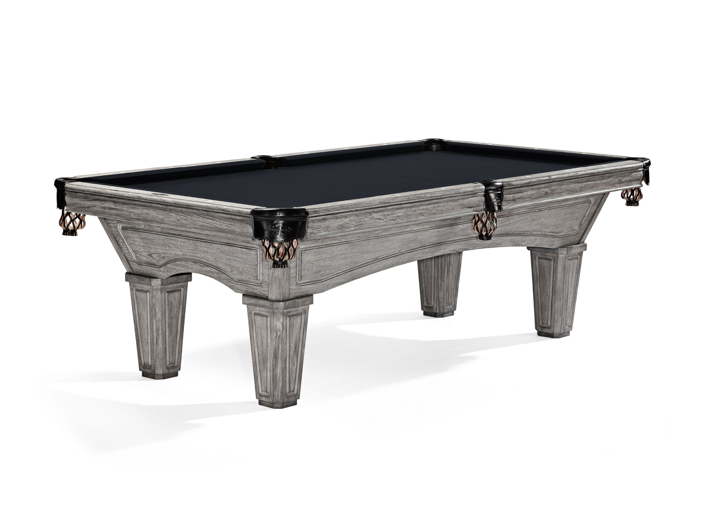 A rustic grey Brunswick Glenwood American Pool table