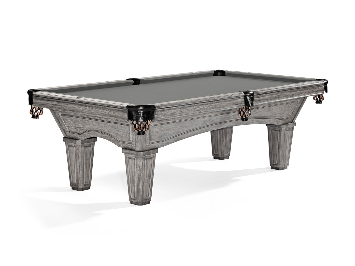 A rustic grey Brunswick Glenwood American Pool table