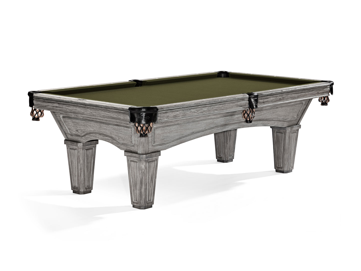 A rustic grey Brunswick Glenwood American Pool table