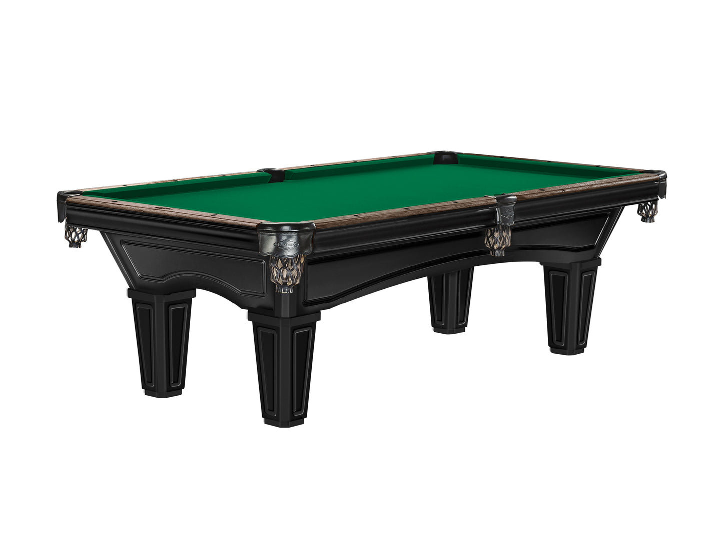 Brunswick Glenwood 8ft American Billiards Table with Tapered Leg - Matt Black With Coffee