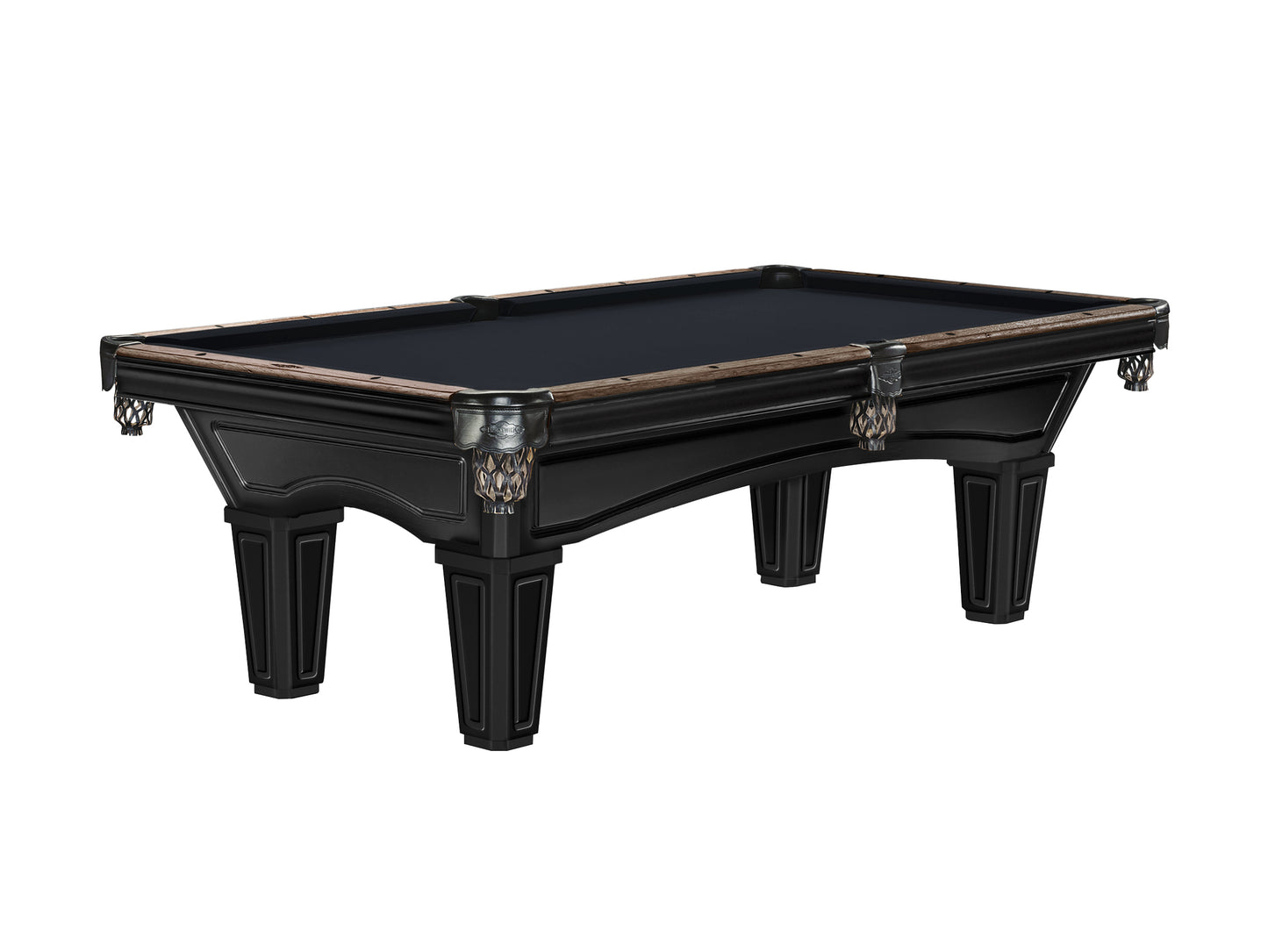 Brunswick Glenwood 8ft American Billiards Table with Tapered Leg - Matt Black With Coffee