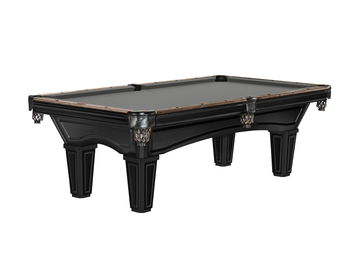 Brunswick Glenwood 8ft American Billiards Table with Tapered Leg - Matt Black With Coffee
