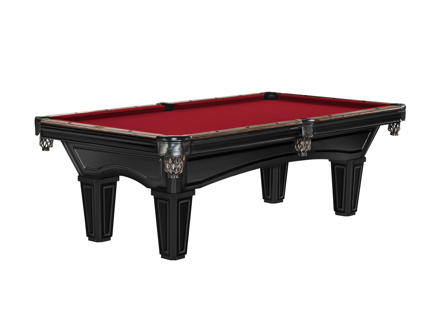 Brunswick Glenwood 8ft American Billiards Table with Tapered Leg - Matt Black With Coffee