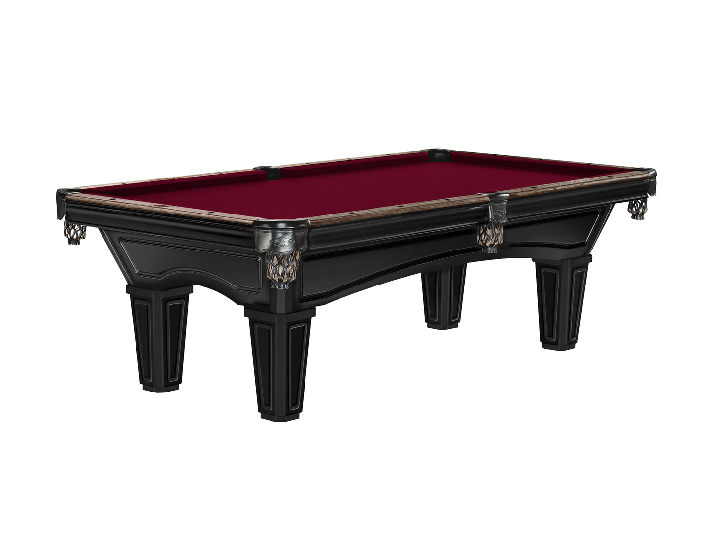 Brunswick Glenwood 8ft American Billiards Table with Tapered Leg - Matt Black With Coffee