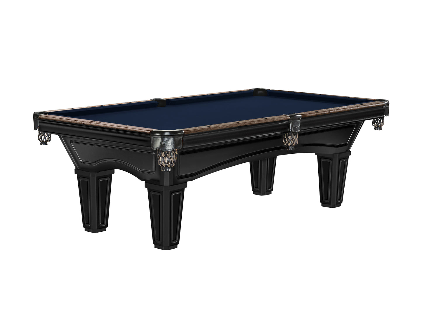 Brunswick Glenwood 8ft American Billiards Table with Tapered Leg - Matt Black With Coffee