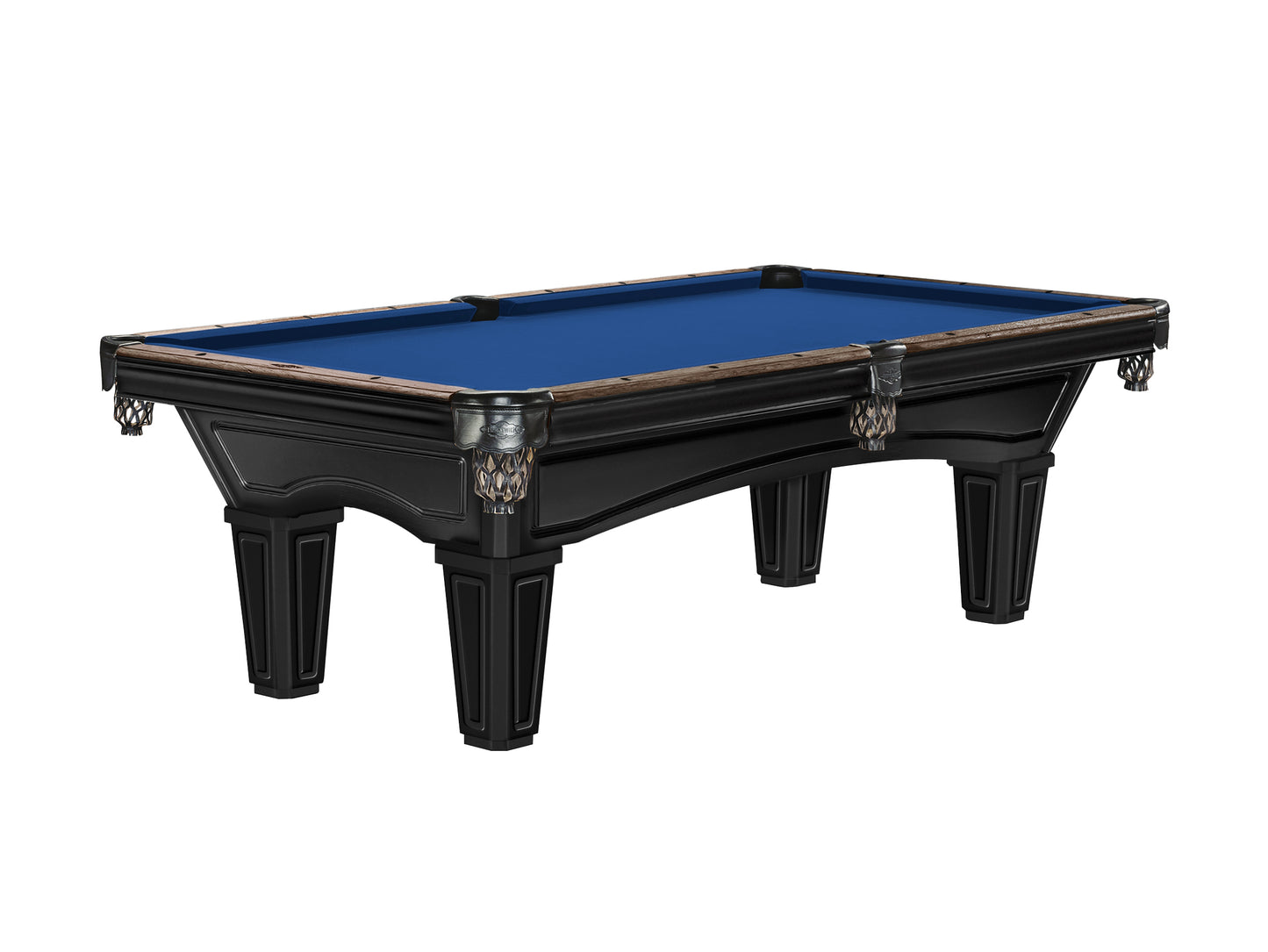 Brunswick Glenwood 8ft American Billiards Table with Tapered Leg - Matt Black With Coffee