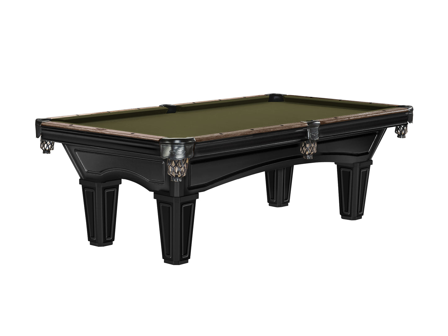 Brunswick Glenwood 8ft American Billiards Table with Tapered Leg - Matt Black With Coffee