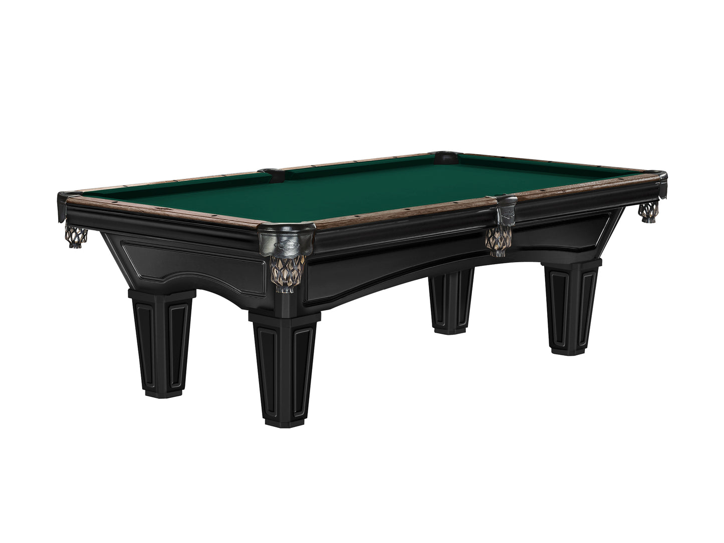 Brunswick Glenwood 8ft American Billiards Table with Tapered Leg - Matt Black With Coffee