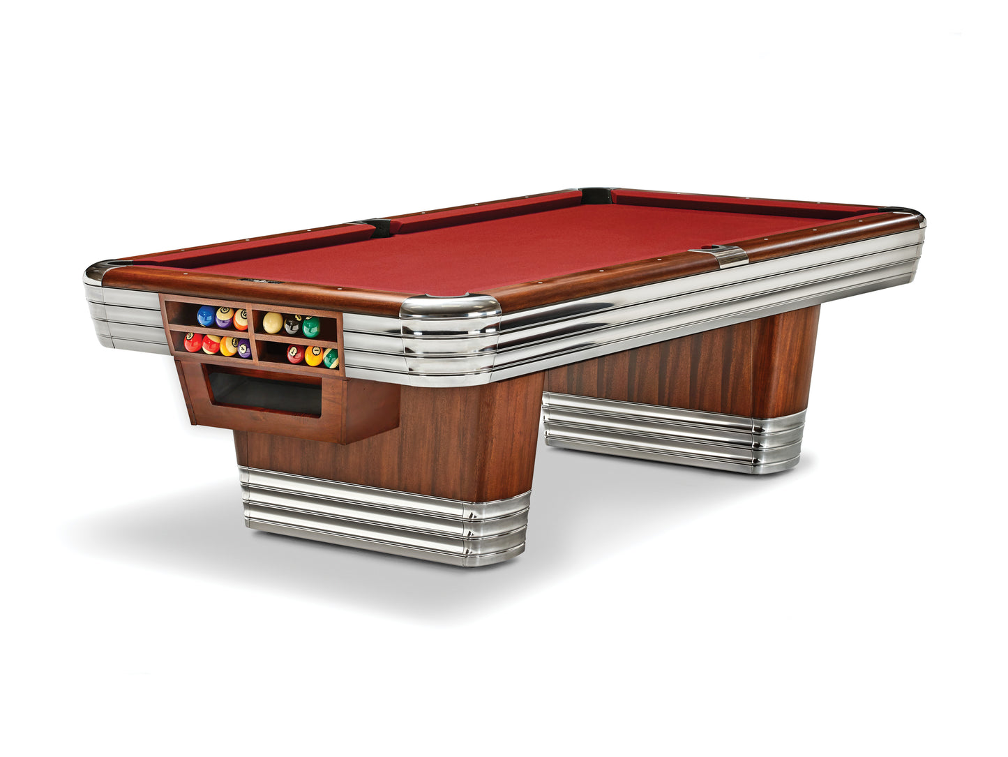 Brunswick Centennial American Pool Table With Drop Pocket - Rosewood & Chrome - Games Room