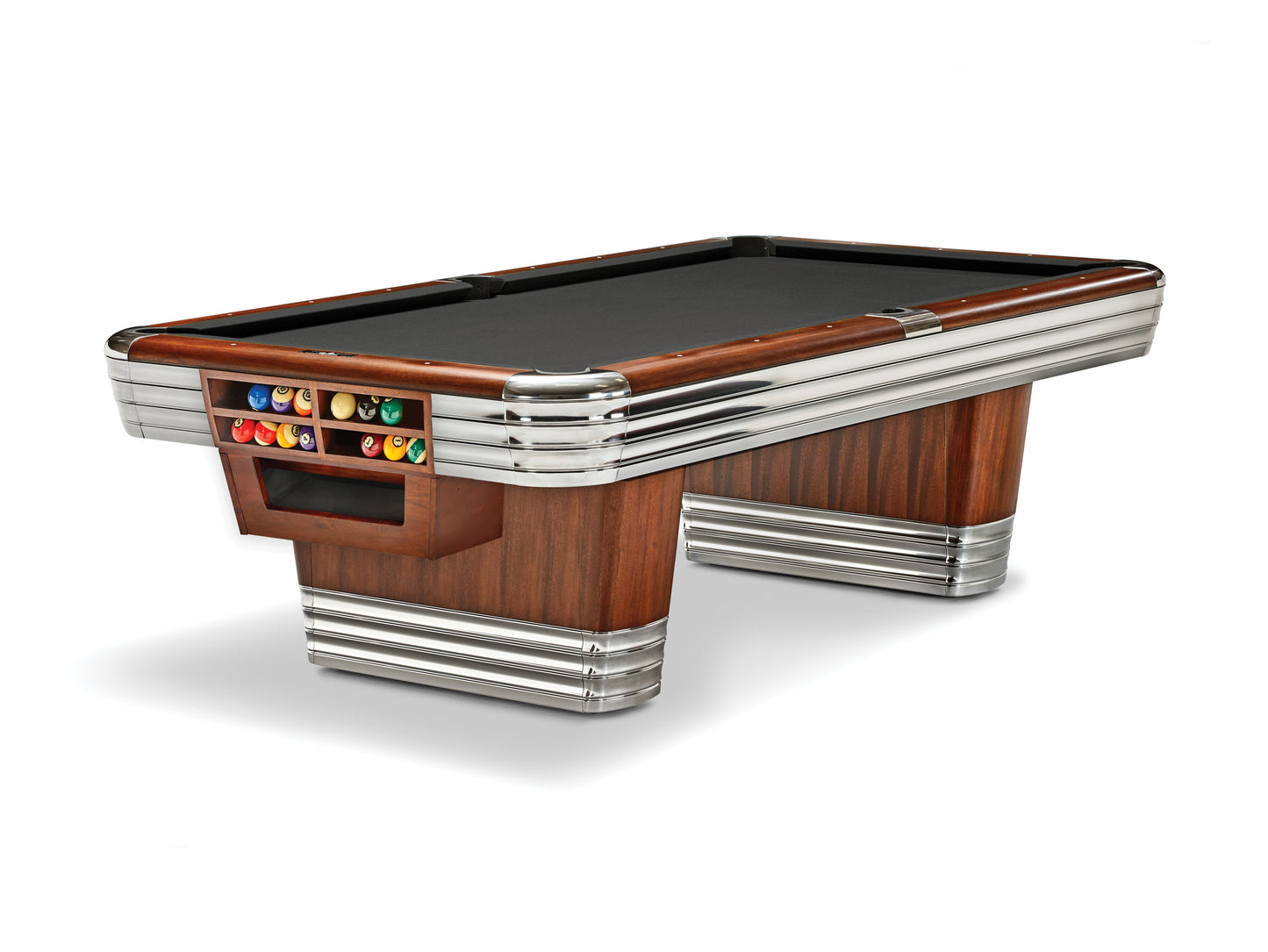 Brunswick Centennial American Pool Table With Drop Pocket - Rosewood & Chrome - Games Room