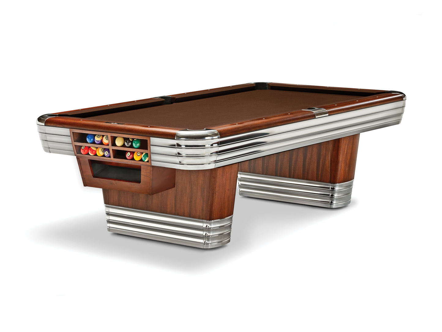 Brunswick Centennial American Pool Table With Drop Pocket - Rosewood & Chrome - Games Room