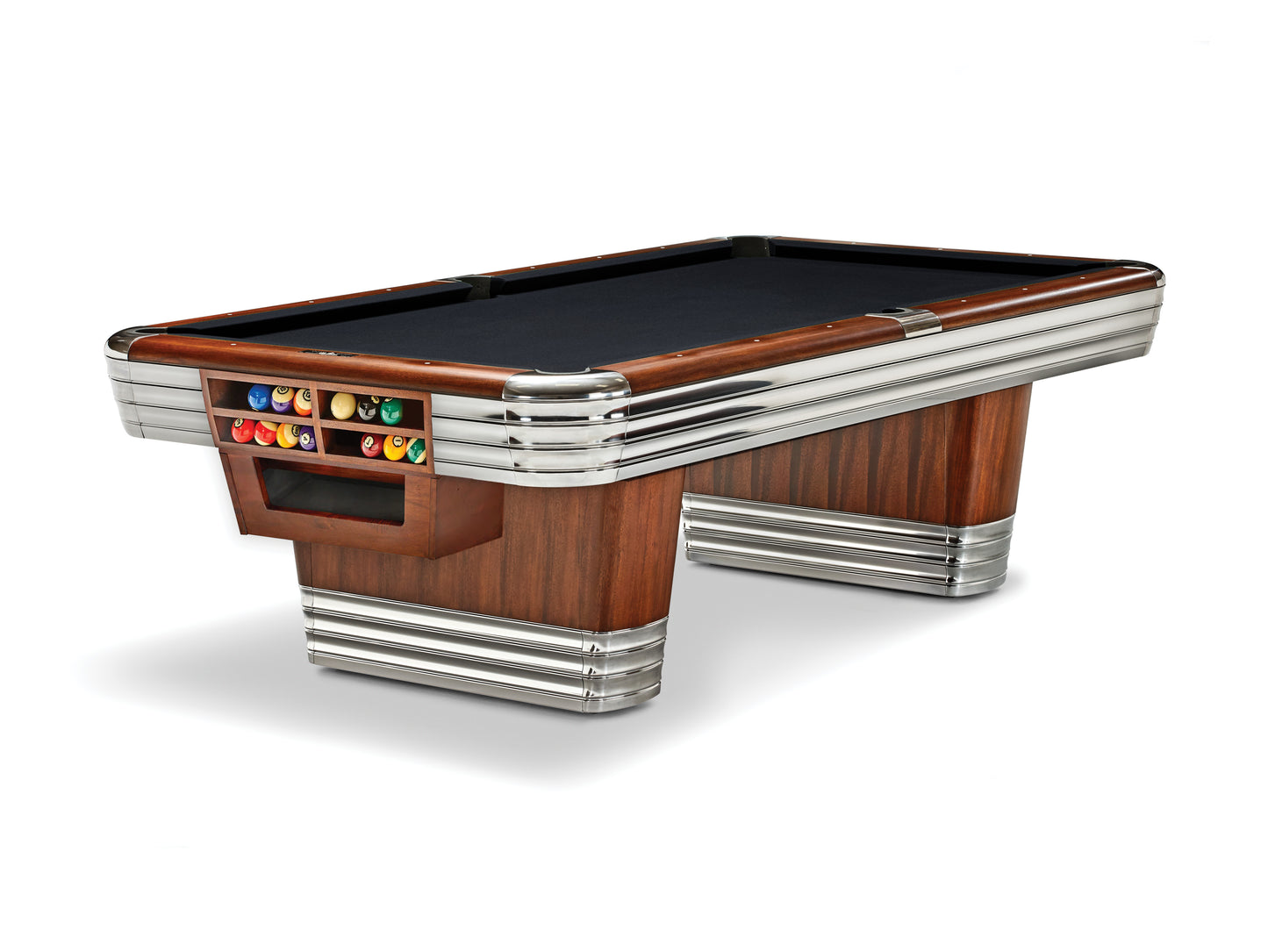 Brunswick Centennial American Pool Table With Drop Pocket - Rosewood & Chrome - Games Room