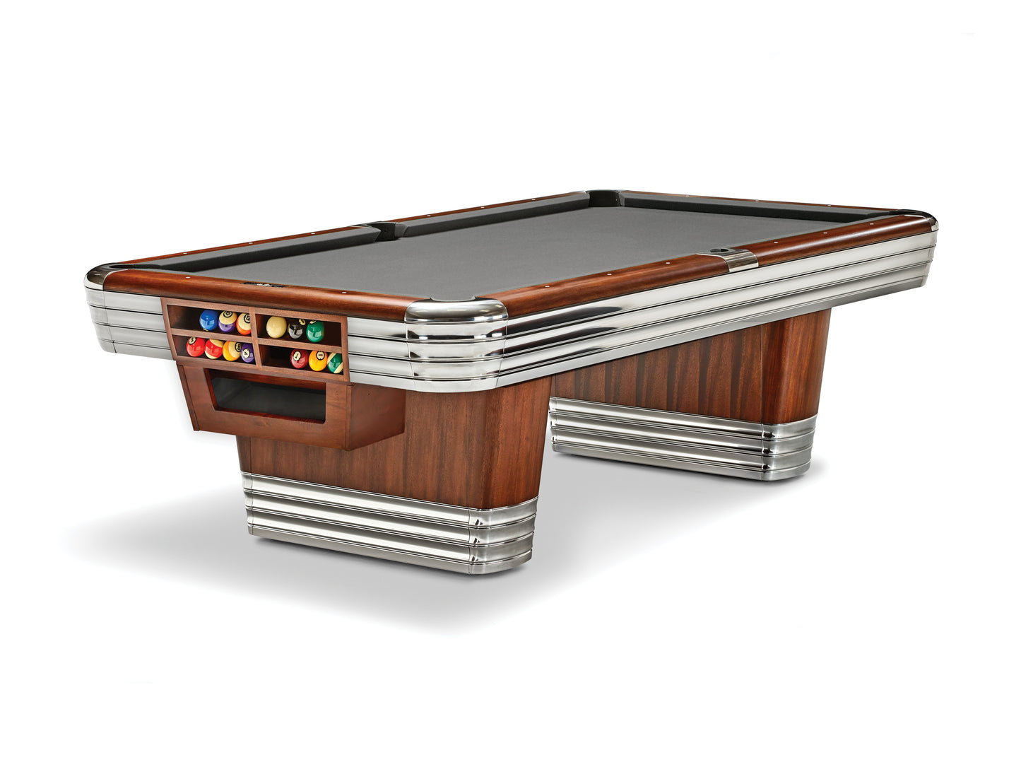 Brunswick Centennial American Pool Table With Drop Pocket - Rosewood & Chrome - Games Room