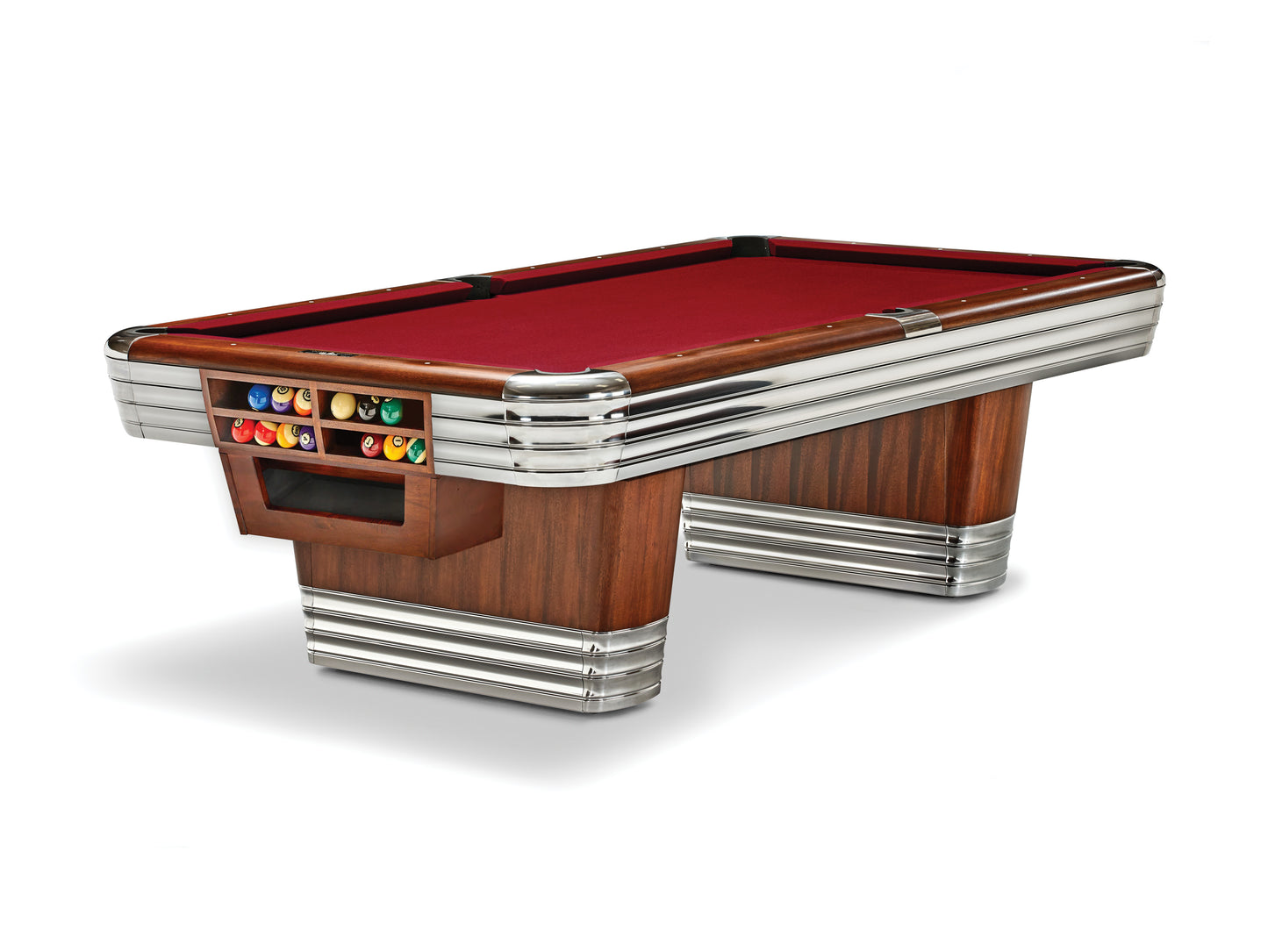 Brunswick Centennial American Pool Table With Drop Pocket - Rosewood & Chrome - Games Room