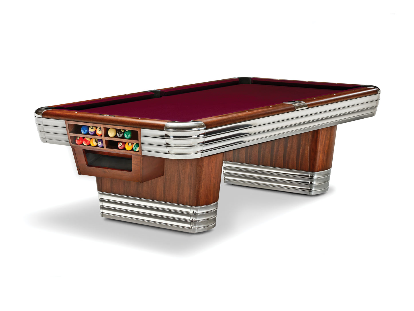 Brunswick Centennial American Pool Table With Drop Pocket - Rosewood & Chrome - Games Room