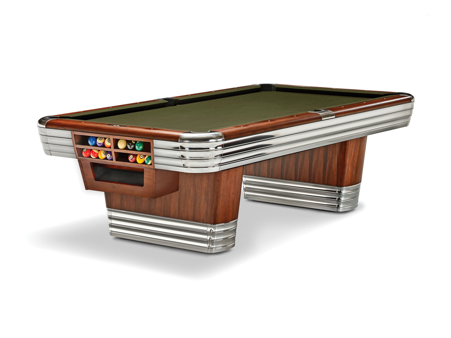 Brunswick Centennial American Pool Table With Drop Pocket - Rosewood & Chrome - Games Room