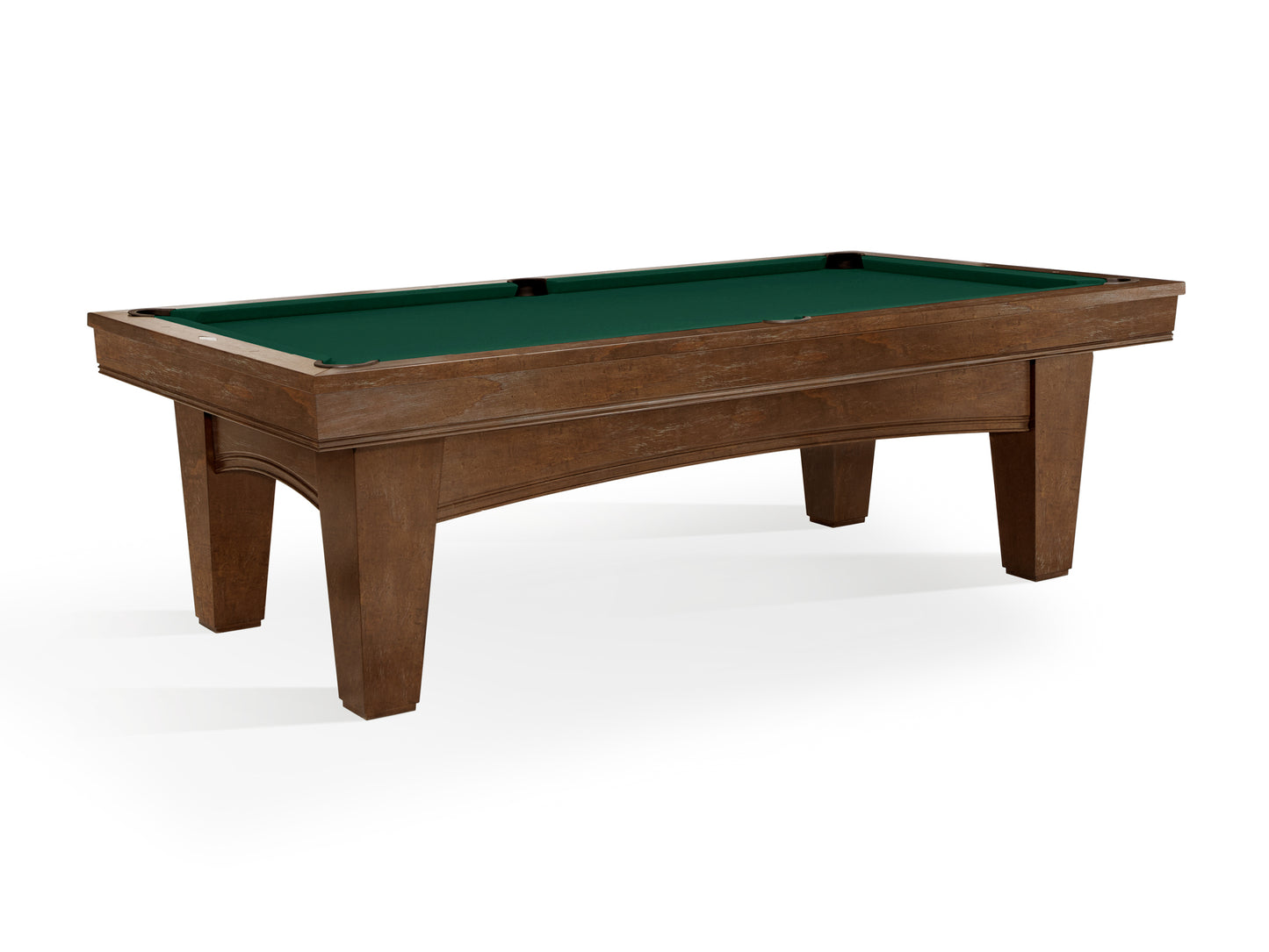 An 8ft Brunswick Wingfield American pool table in a room with a nutmeg finish