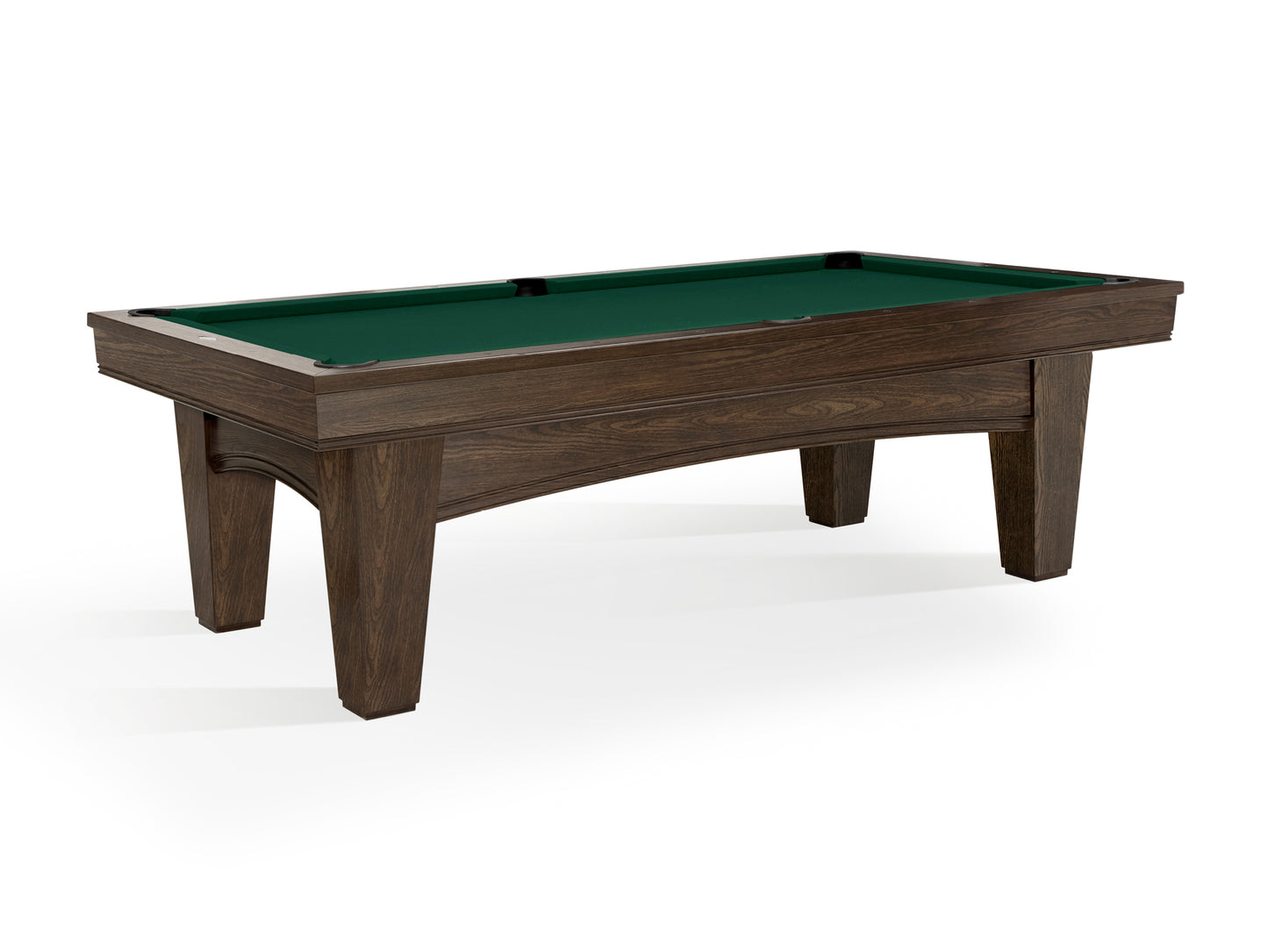 An 8ft Brunswick Wingfield American pool table in a coffee finish