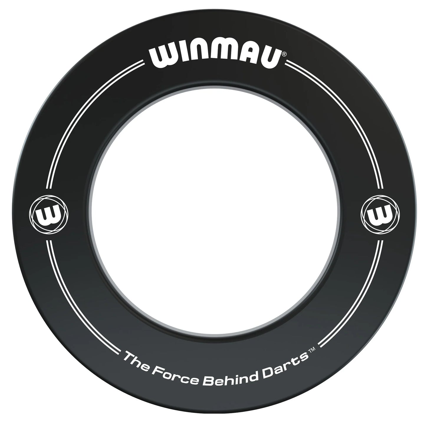 Black dart board backer with Winmau branding on a white background
