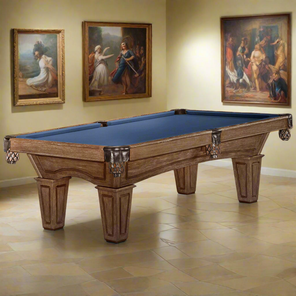 Brunswick Allenton 8ft American Pool Table with Tapered Leg - Rustic Dark Brown - Games Room