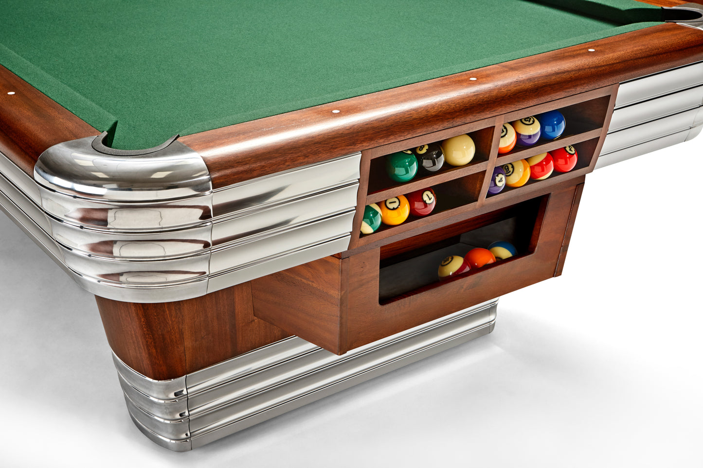Brunswick Centennial American Pool Table With Drop Pocket - Rosewood & Chrome - Games Room