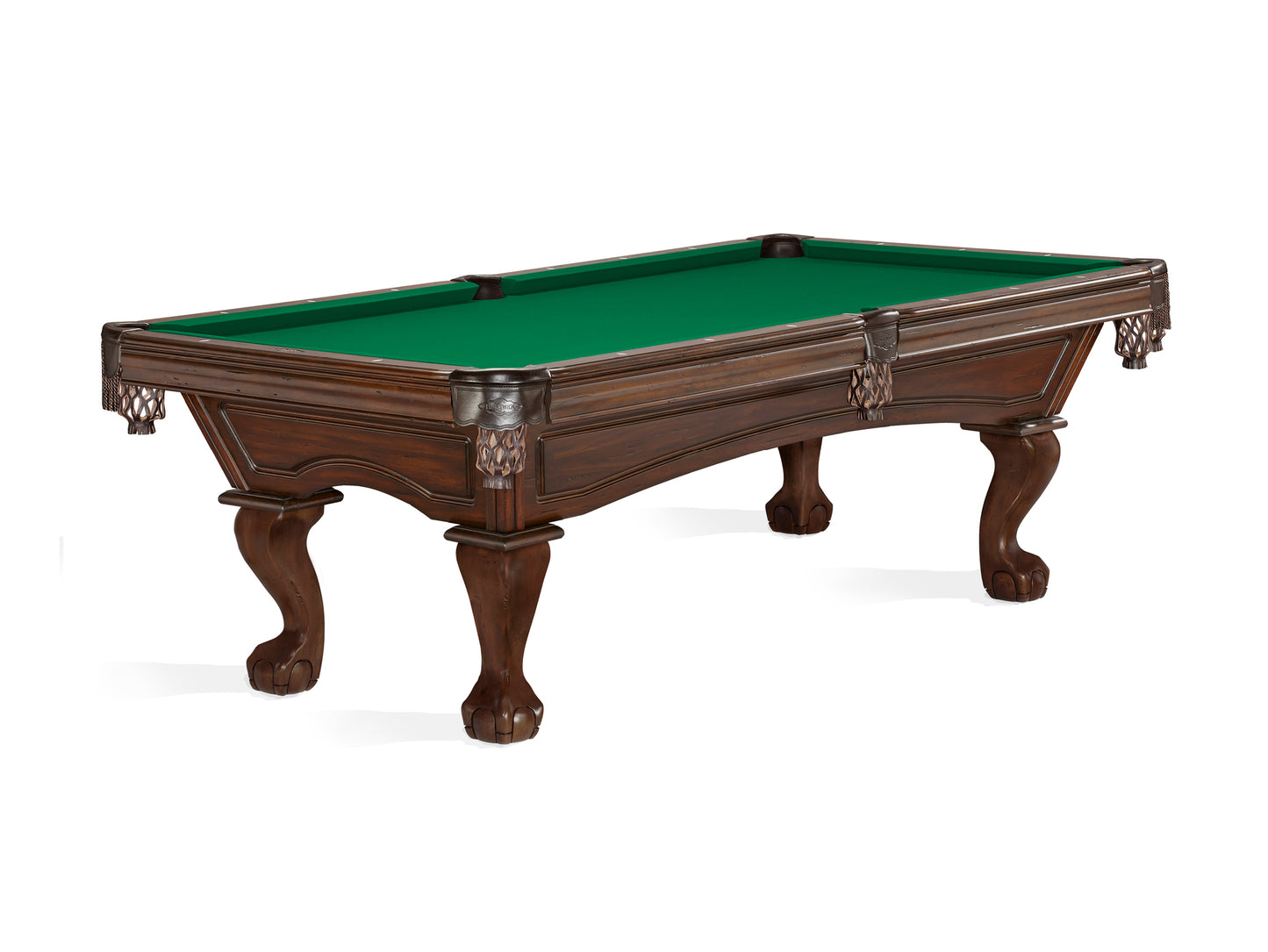 Brunswick Glenwood 8ft American Pool Table with Ball And Claw Leg - Tuscana