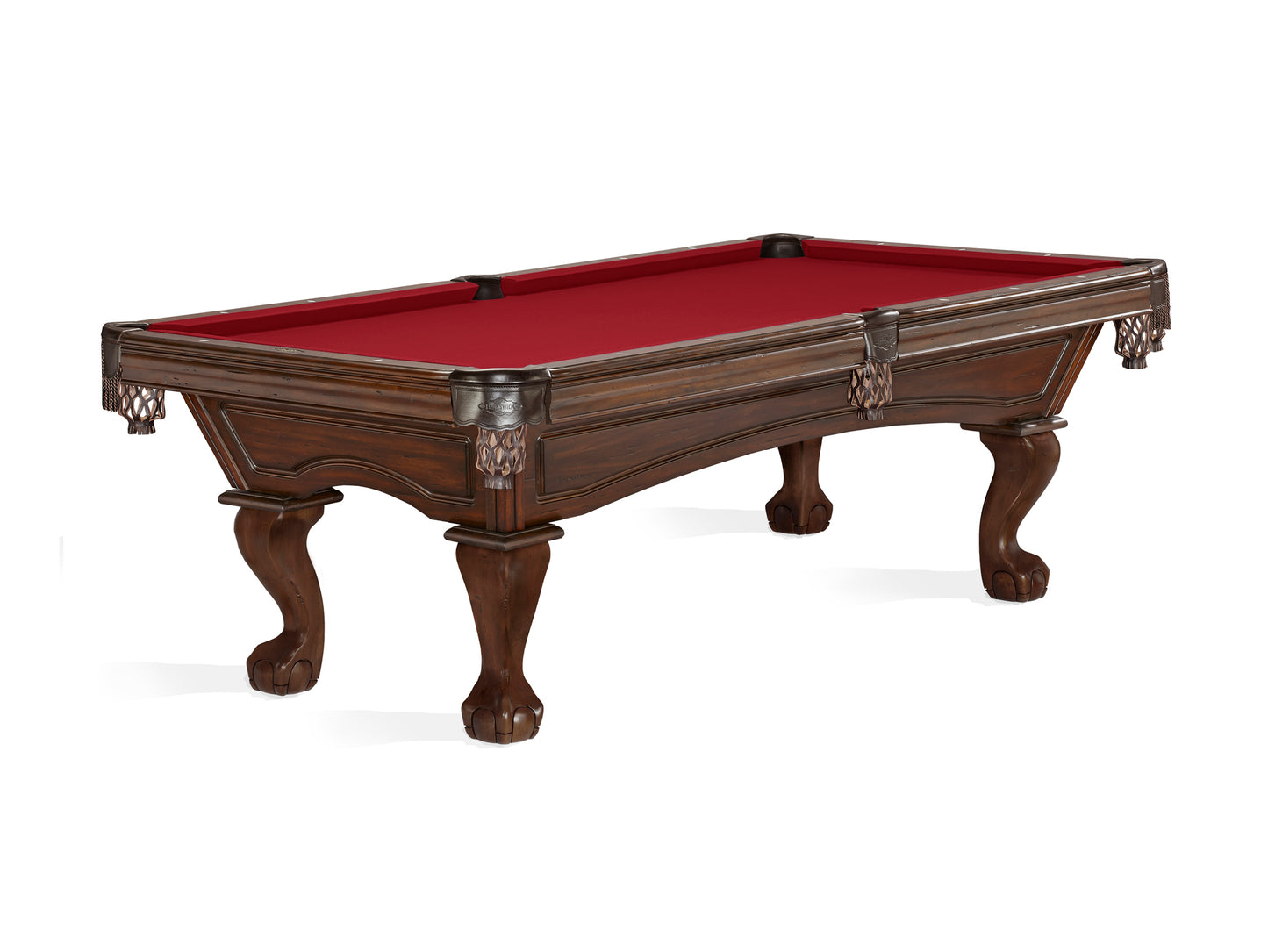 Brunswick Glenwood 8ft American Pool Table with Ball And Claw Leg - Tuscana