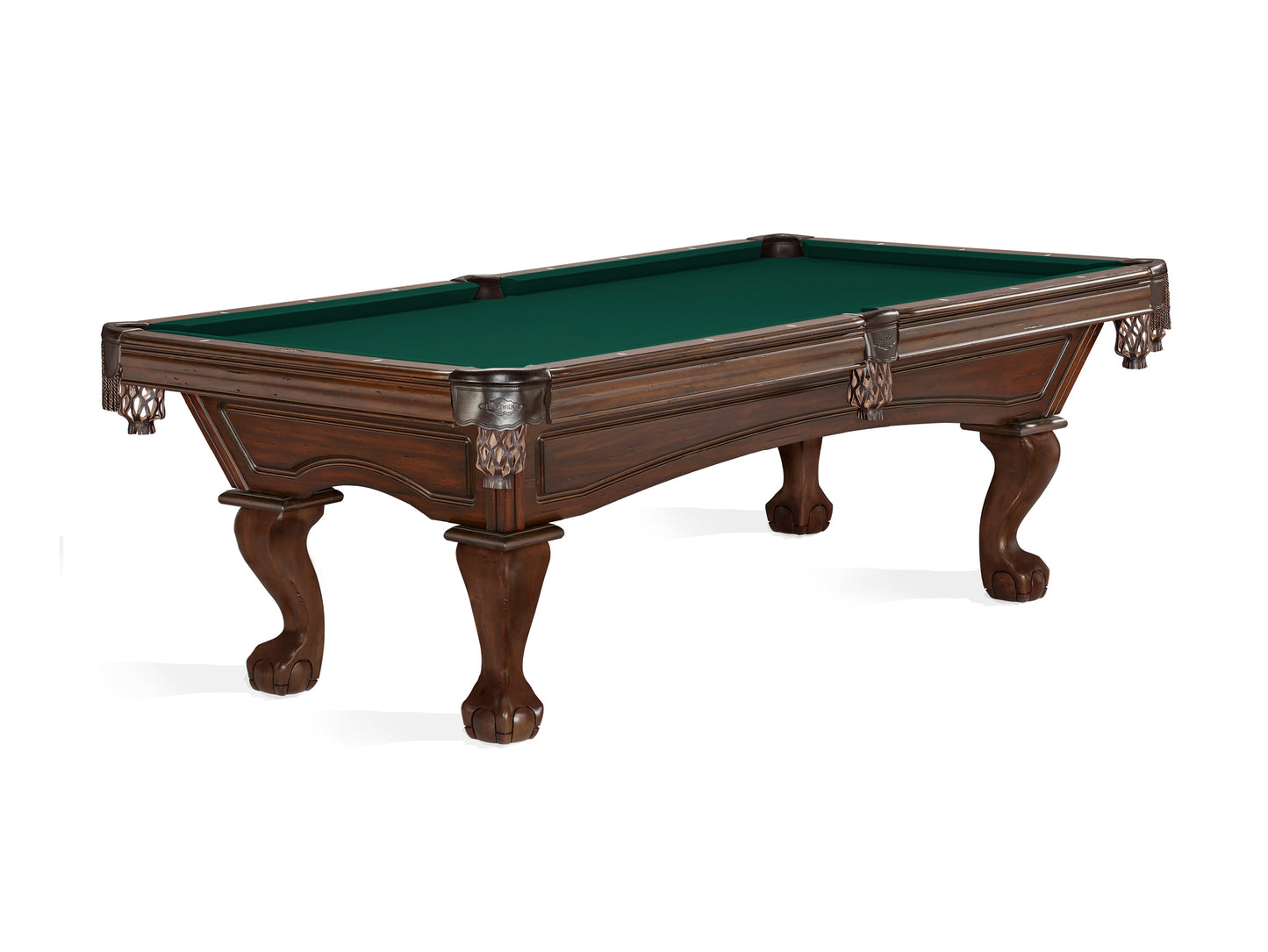 Brunswick Glenwood 8ft American Pool Table with Ball And Claw Leg - Tuscana