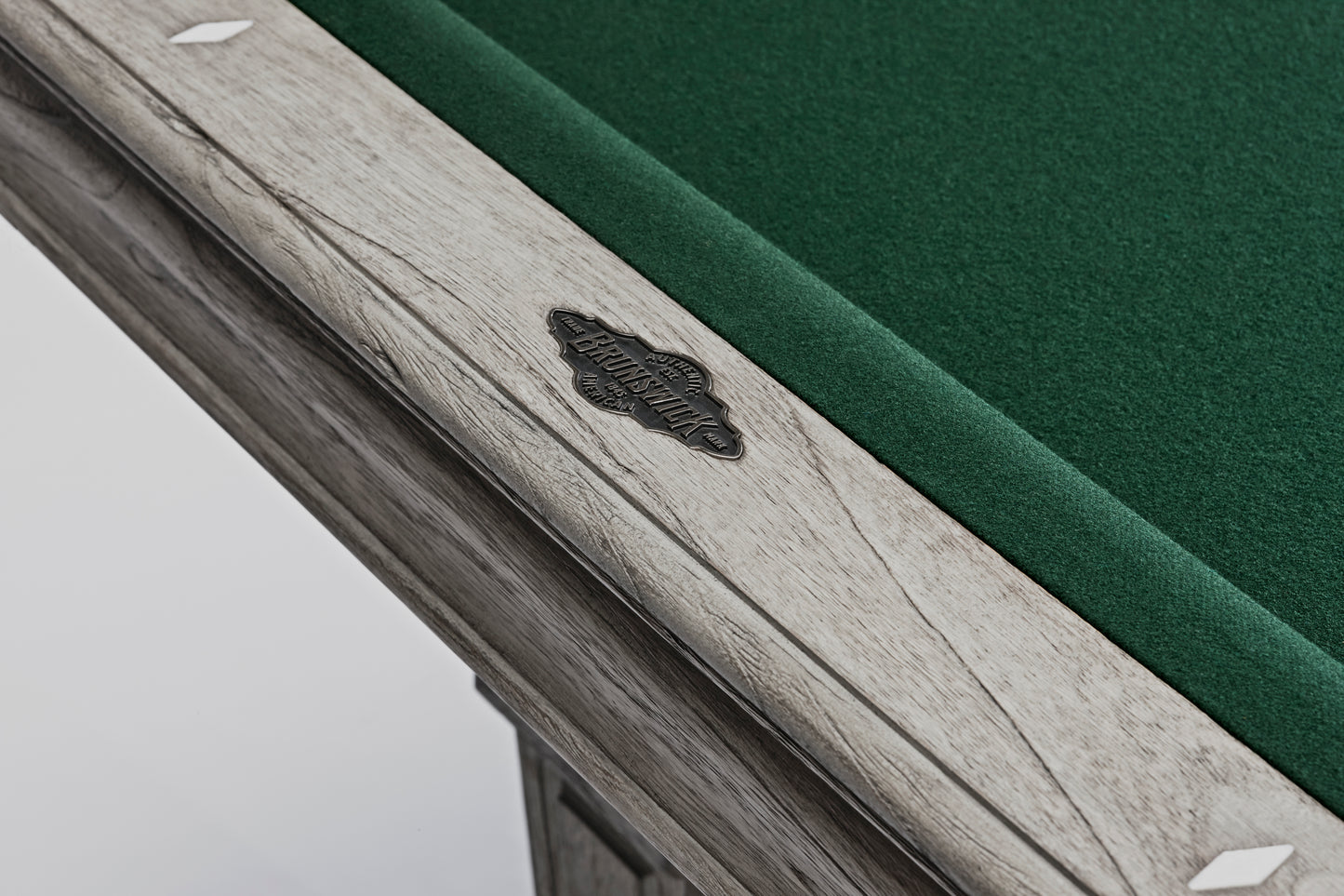 A rustic grey Brunswick Glenwood American Pool table