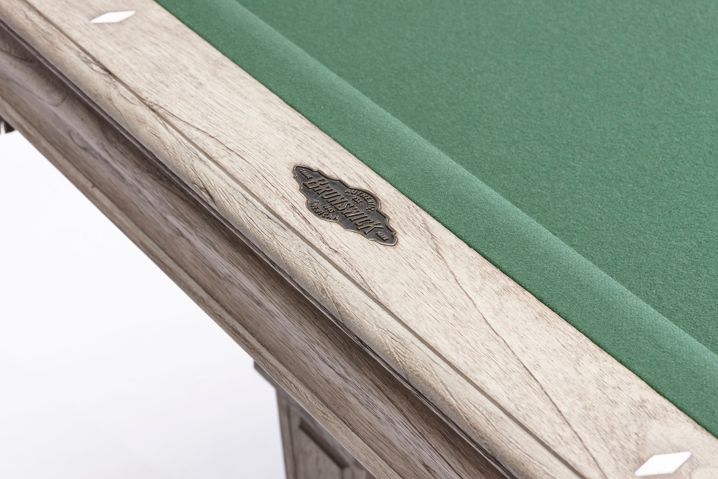 A rustic grey Brunswick Glenwood American Pool table