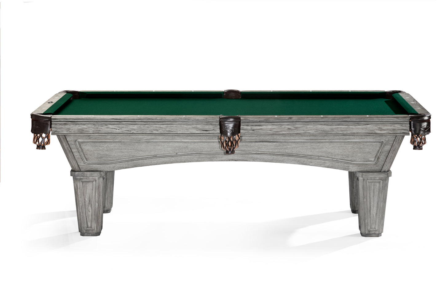 A rustic grey Brunswick Glenwood American Pool table