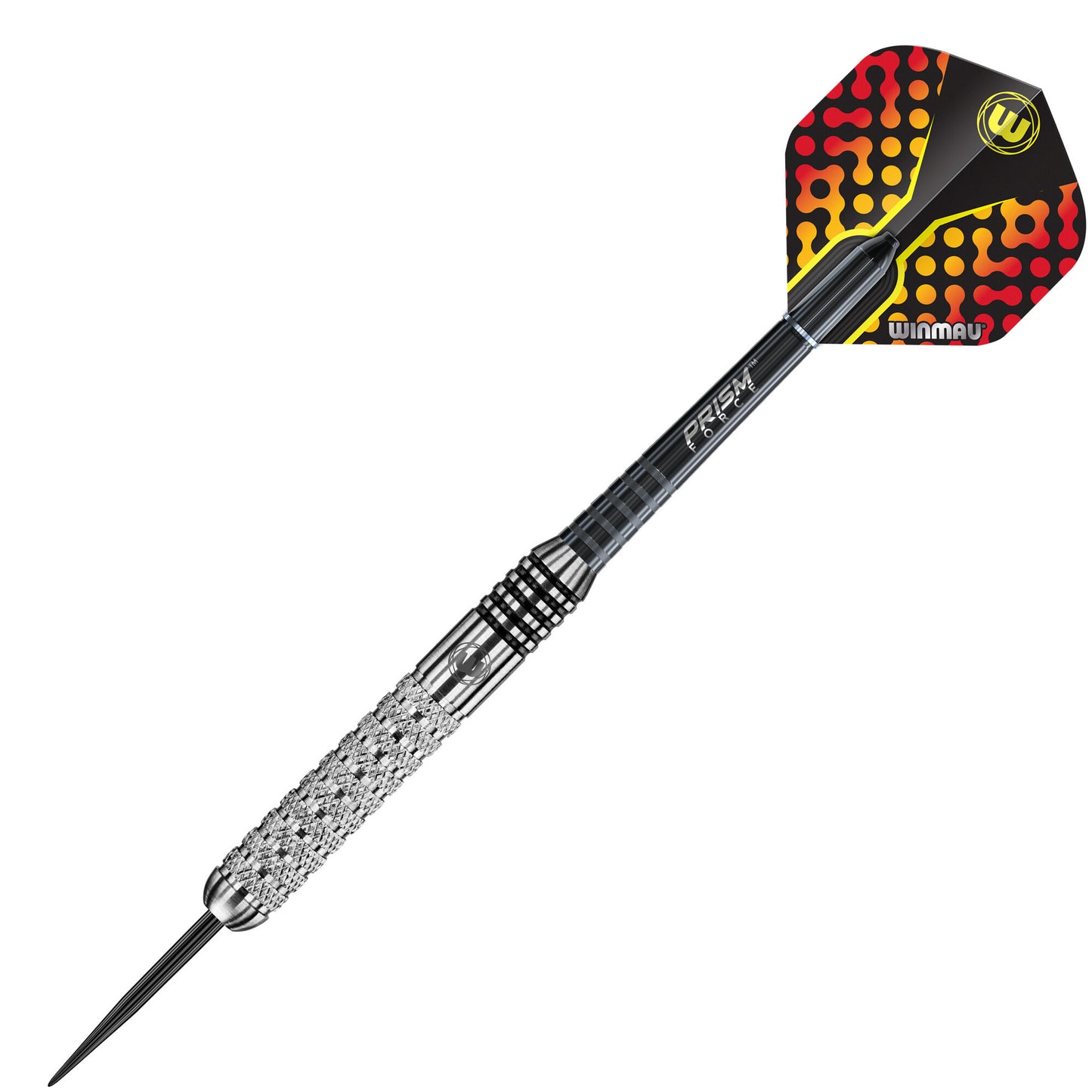 Dart with a colorful flight on a white background