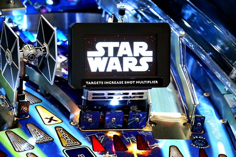 Pinball machine with 'Star Wars' theme and display