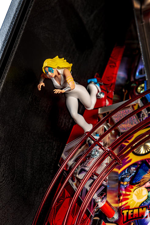 Action figure on a colorful mechanical background