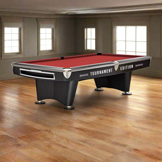 Brunswick Gold Crown VI Tournament Edition 9ft American Pool Table With Drop Pocket - Matte Black