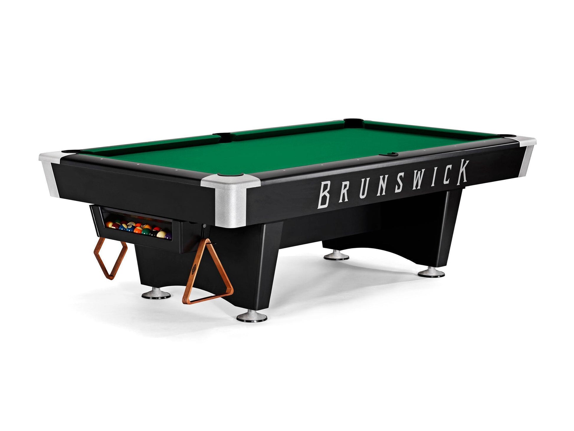 Brunswick Black Wolf Pro 9ft American Pool Table With Gully Return - Matte Black - Games Room