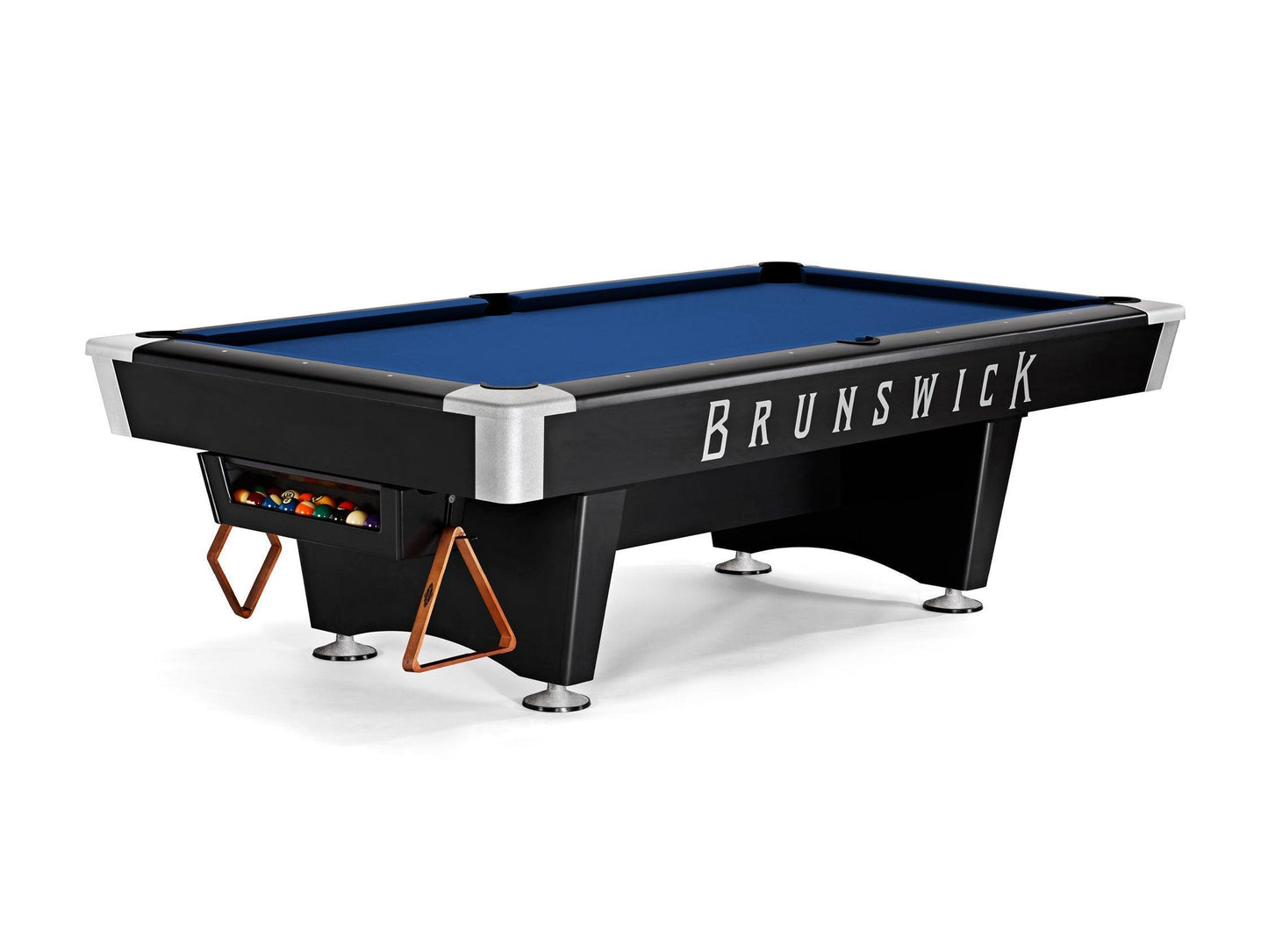 Brunswick Black Wolf Pro 9ft American Pool Table With Gully Return - Matte Black - Games Room