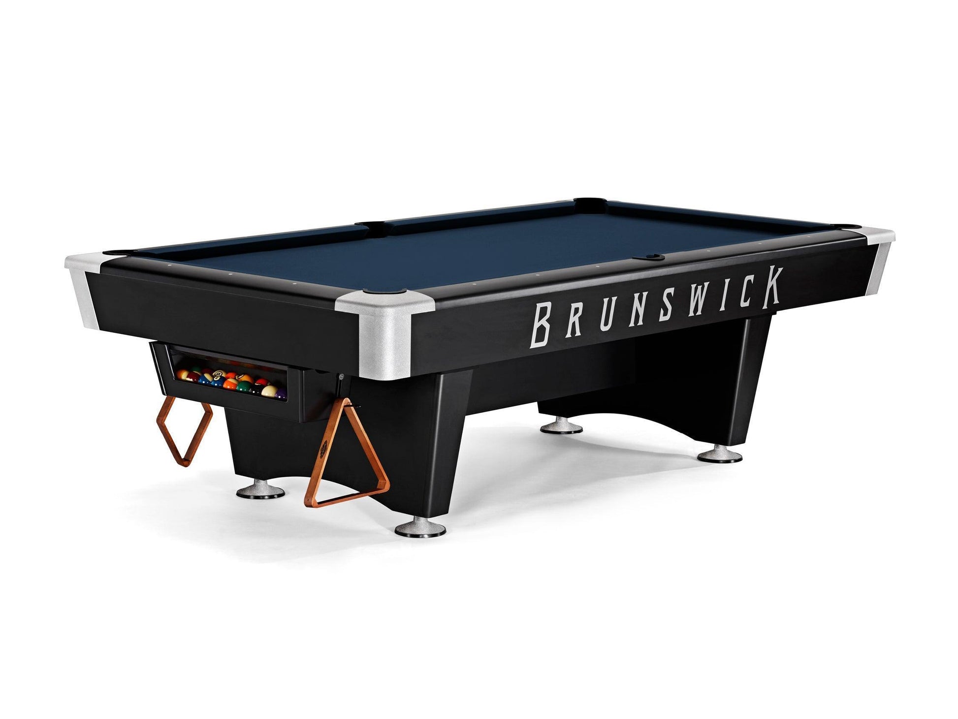 Brunswick Black Wolf Pro 9ft American Pool Table With Gully Return - Matte Black - Games Room