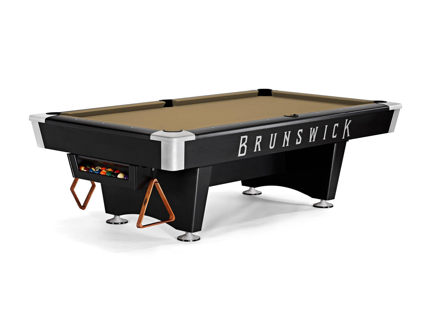 Brunswick Black Wolf Pro 9ft American Pool Table With Gully Return - Matte Black - Games Room