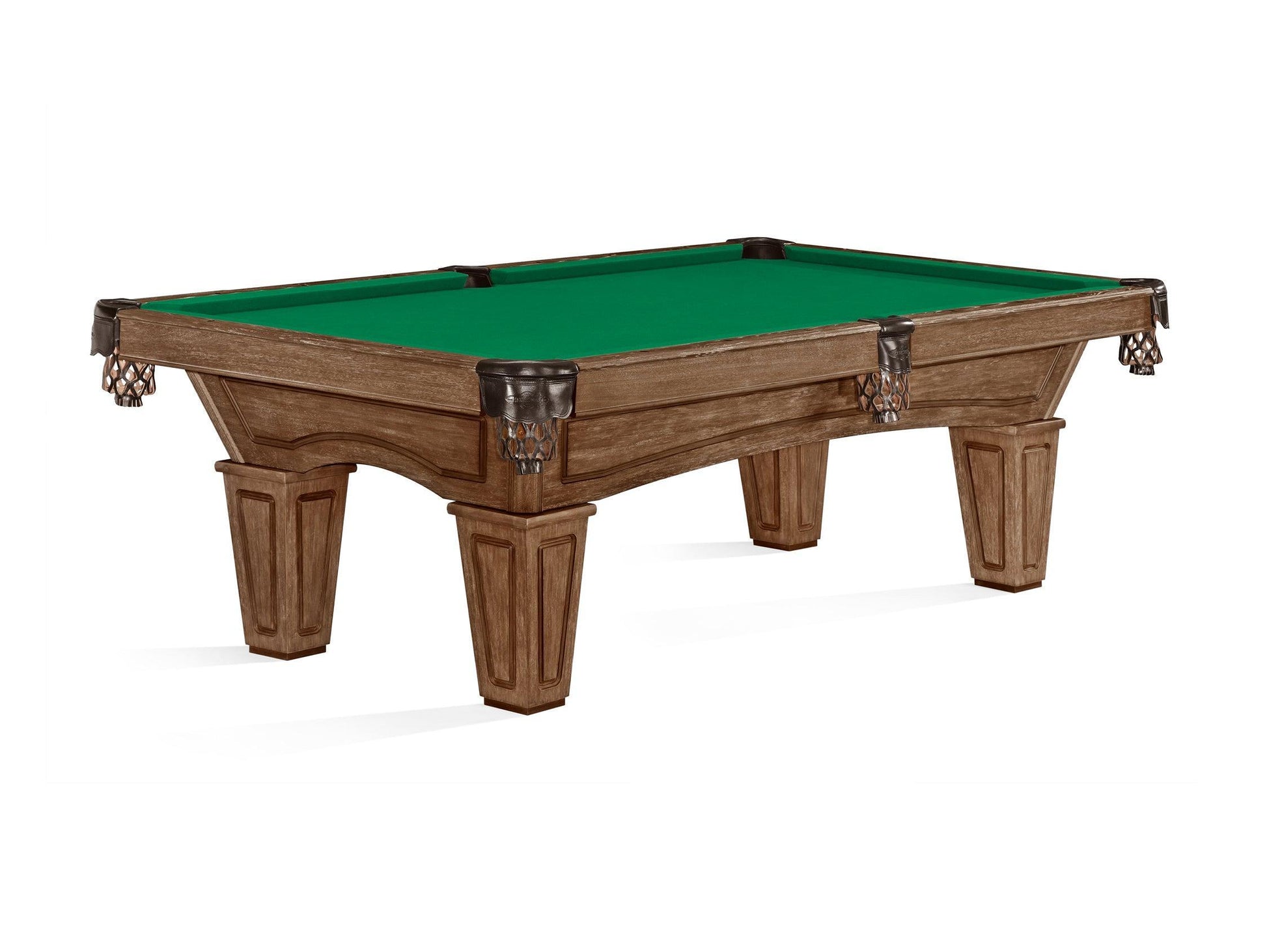 Brunswick Allenton 8ft American Billiards Table with Tapered Leg - Rustic Dark Brown - Games Room