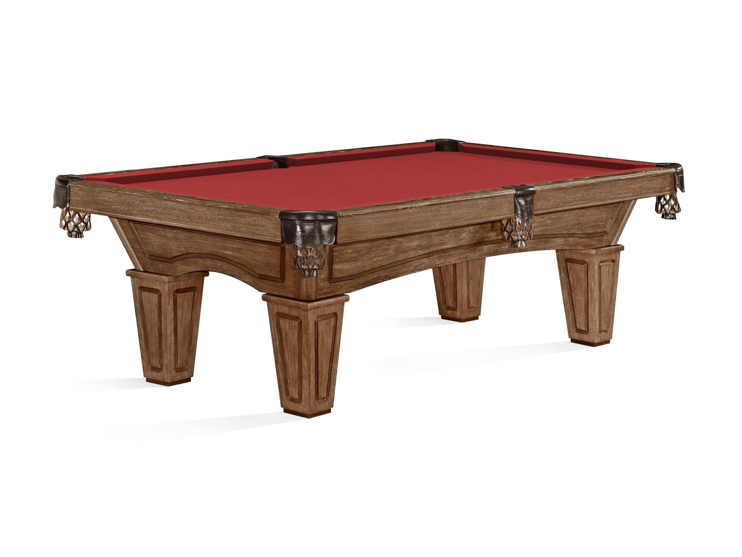 Brunswick Allenton 8ft American Billiards Table with Tapered Leg - Rustic Dark Brown - Games Room