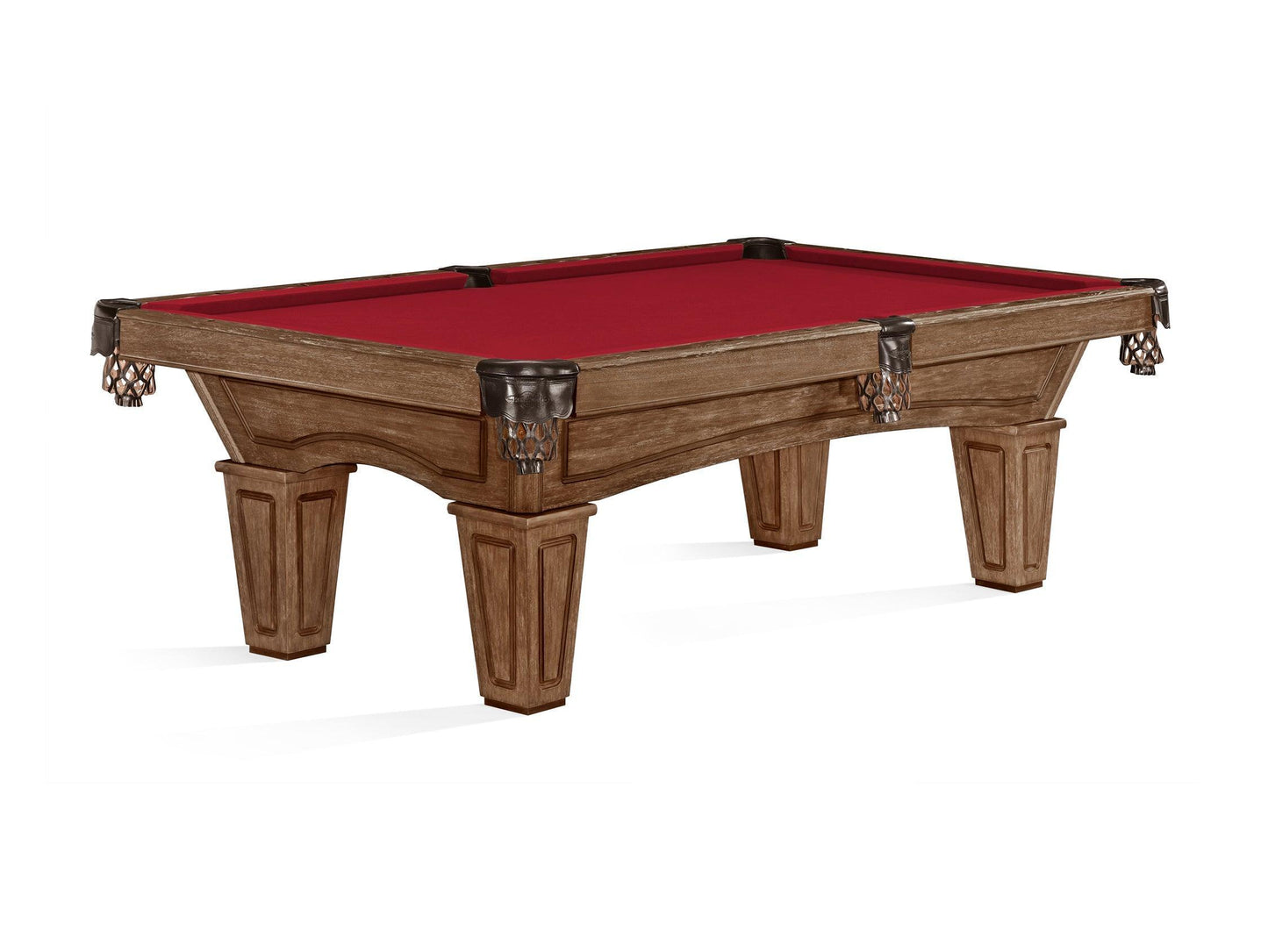 Brunswick Allenton 8ft American Billiards Table with Tapered Leg - Rustic Dark Brown - Games Room