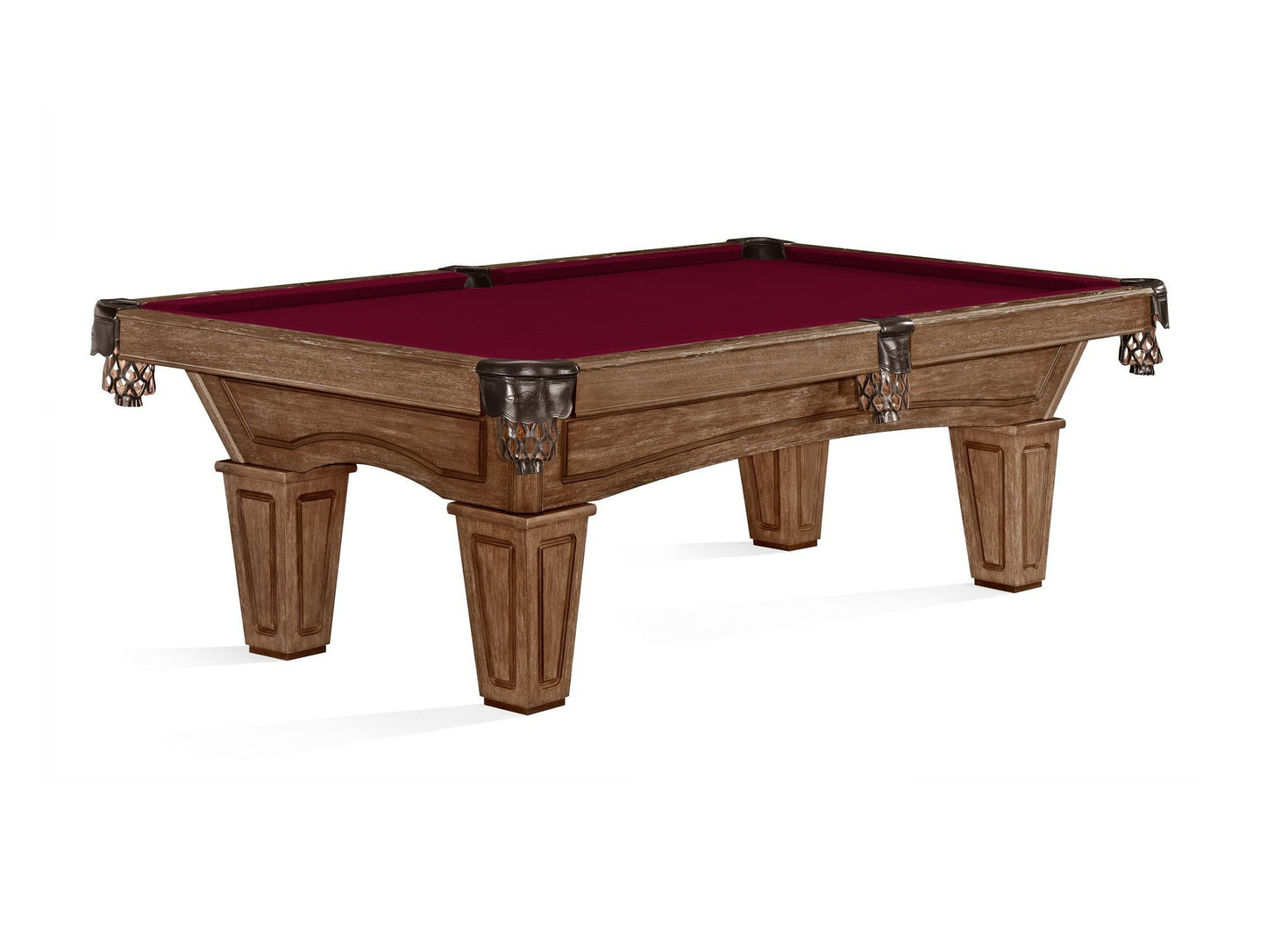 Brunswick Allenton 8ft American Billiards Table with Tapered Leg - Rustic Dark Brown - Games Room