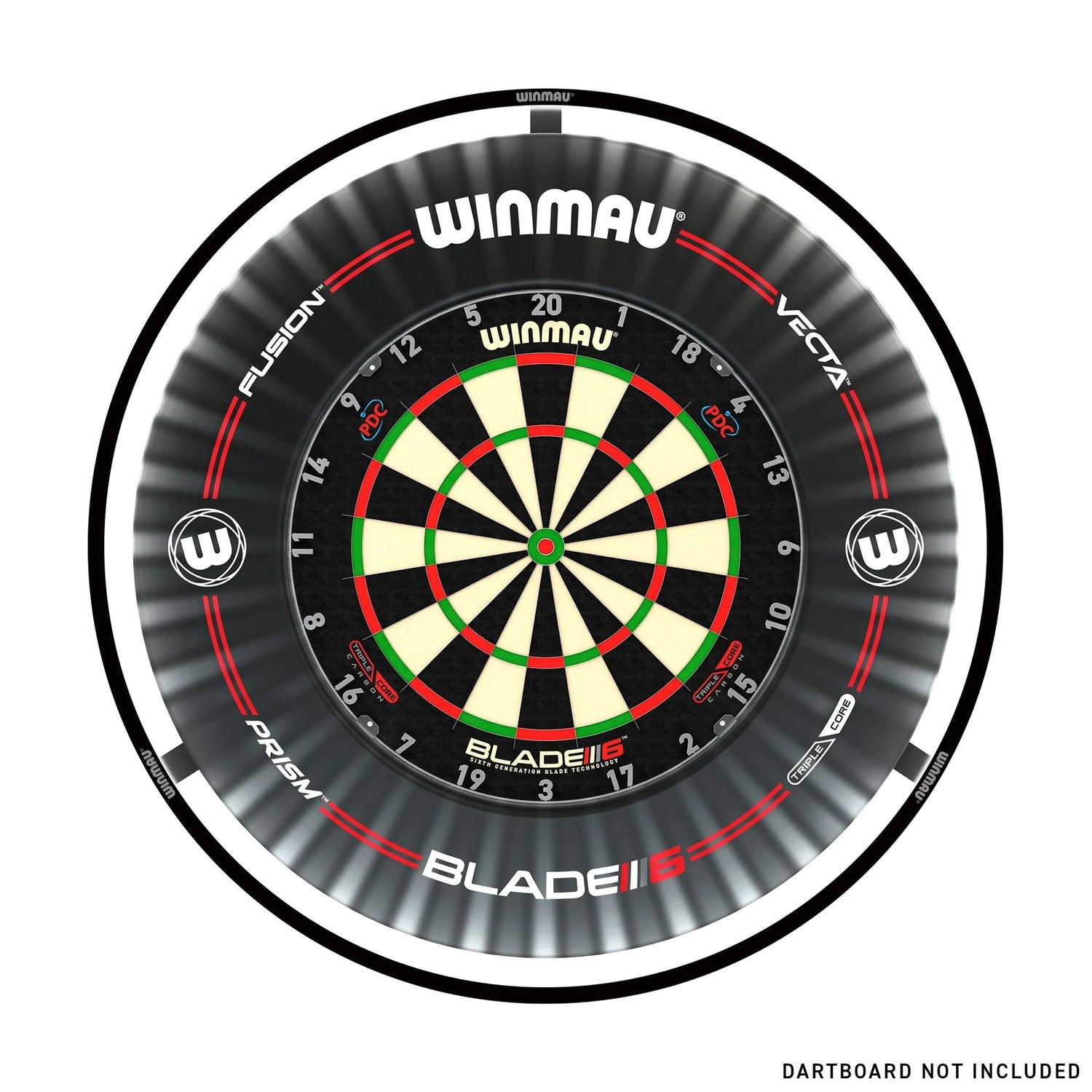 Winmau dartboard with branding on a white background