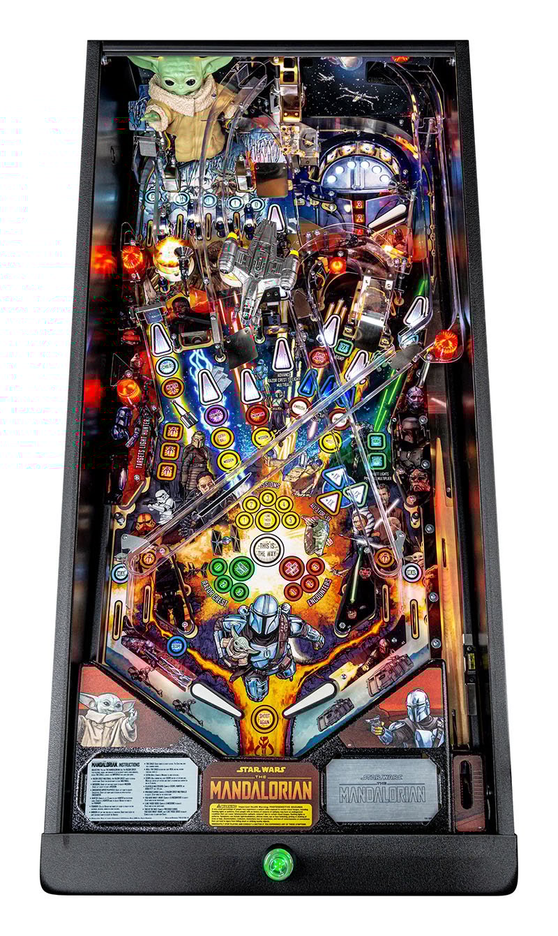 Pinball machine with Star Wars-themed artwork on a white background